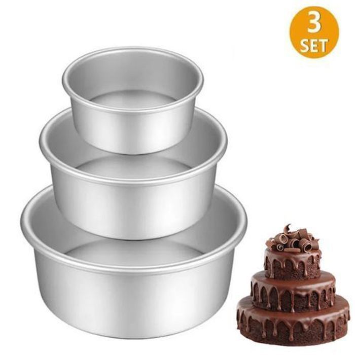 Ensemble de 3 Moules à Gâteau Rond  Antiadhésif en Alliage