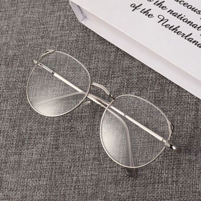 Lunettes rondes Anti-lumière bleue pour femmes,Tendance œil de chat argenté by For ladys