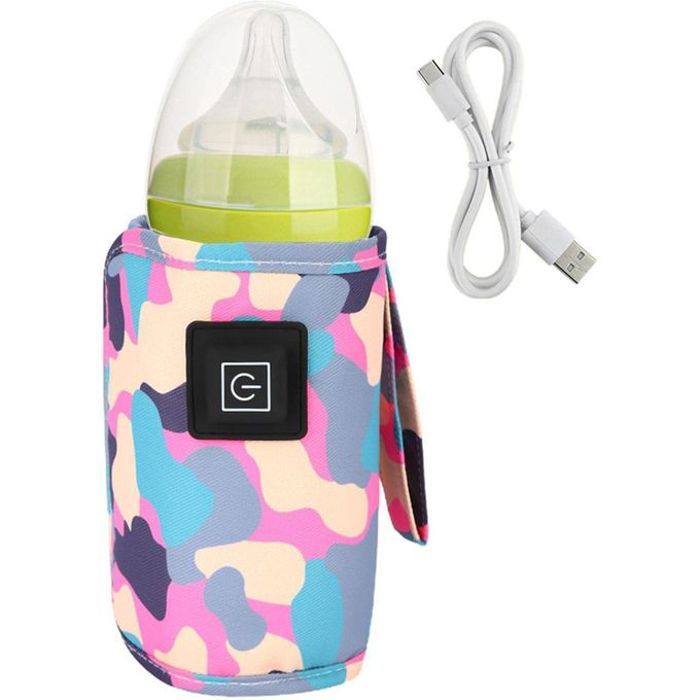Chauffe-Biberon USB Portable à 3 Niveaux de Température Réglable, Sac Chauffant pour Biberon et Lait Maternel
