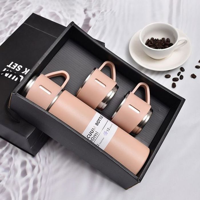 Thermos - Charleston - 500ml - Acier inoxydable - 3 tasses - Isolation sous vide