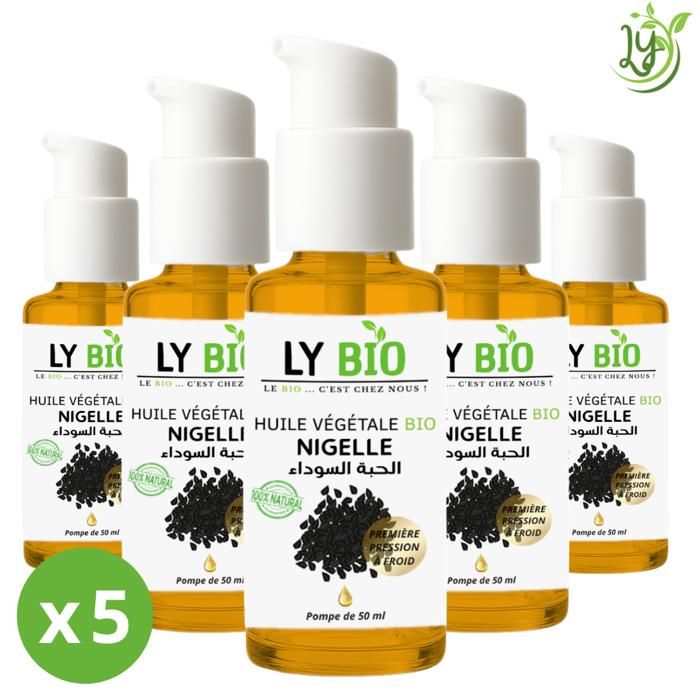 LYBIO PACK HUILE NIGELLE 50ML - POMPE LOT DE 5 bouteilles