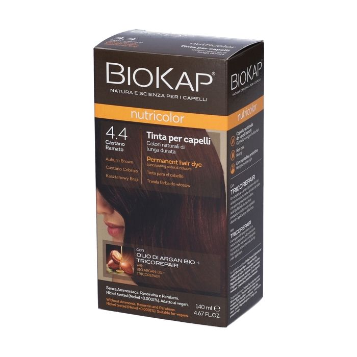 Coloration - Biokap - Nutricolor - Châtain Cuivré - Sans ammoniaque - Cheveux brillants