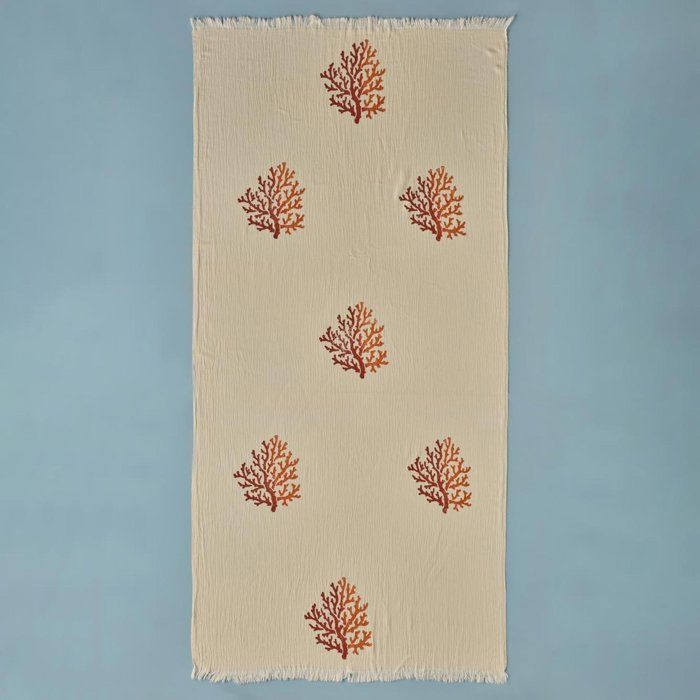Pagne - BELLA MAISON - Corail Peshtemal - 90x180 cm - Séchage rapide - Lavable en machine