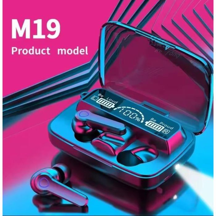 Écouteurs sans fil - TWS M19 - Bluetooth 5.1 - Contrôle tactile - Autonomie 2000 mAh - Intra-auriculaire