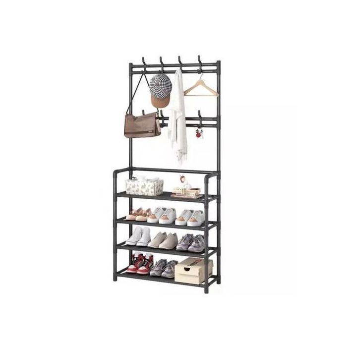 Portemanteau 3-en-1 - Non spécifié - Rangement Chaussures & Vêtements - Noir - Métal - Multifonctionnel