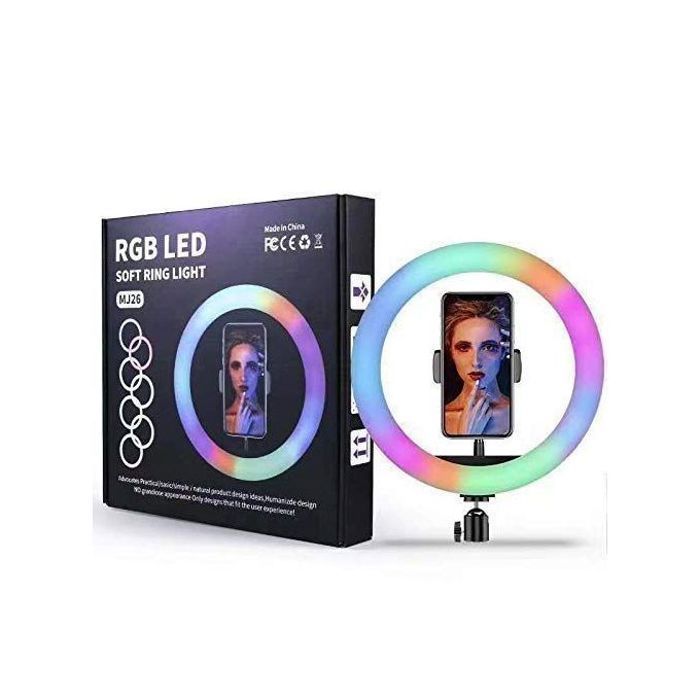 RGB LED Ring Light MJ26 - RGB LED - 26cm 10-inch Profissional Pour Maquillage Live Facebook instagram Tiktok Youtube