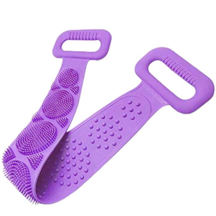 Scrubber Arrière en Silicone Long - Nettoyant pour le Dos, Brosse de Douche
