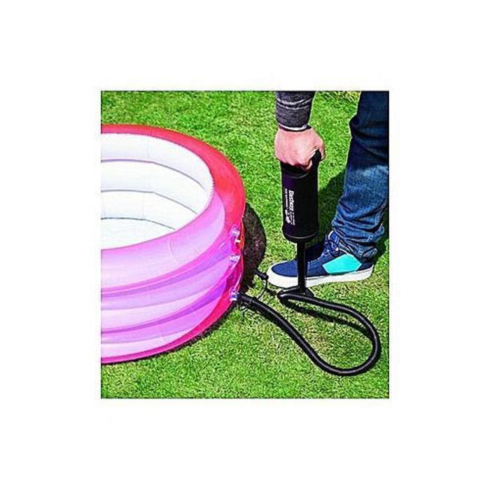 Pompe de gonflage manuelle - Bestway - 1,85 L/cycle - Tuyau flexible - 3 adaptateurs - Débit d'air maximum