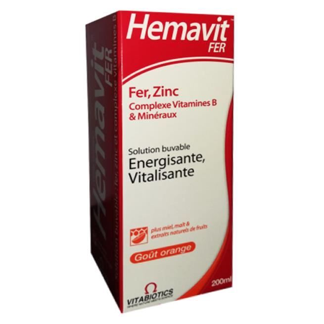 Vitabiotics - Hemavit Fer Complexes Vitamines B et Minéraux Liquide - 200ml