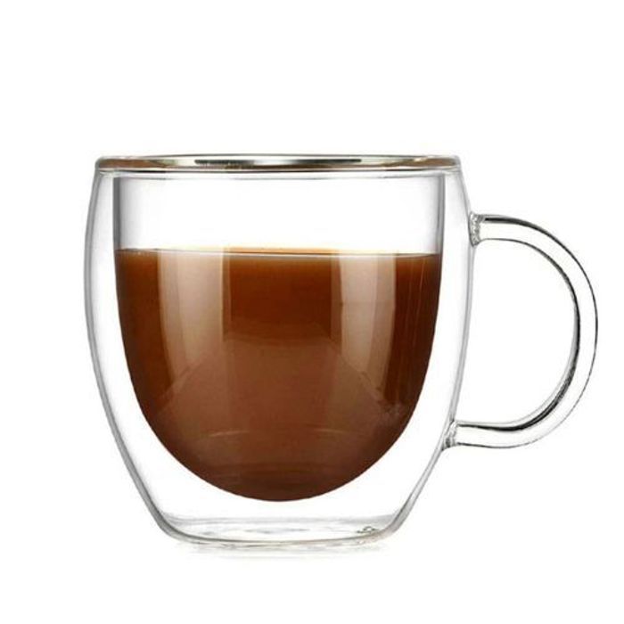 Tasse en Verre Double Paroi - GENERIC - 50ml - Isotherme - Verre Borosilicate - Poignée
