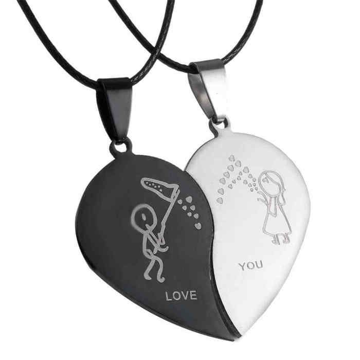 pack de 2 Collier cœur séparable cadeau