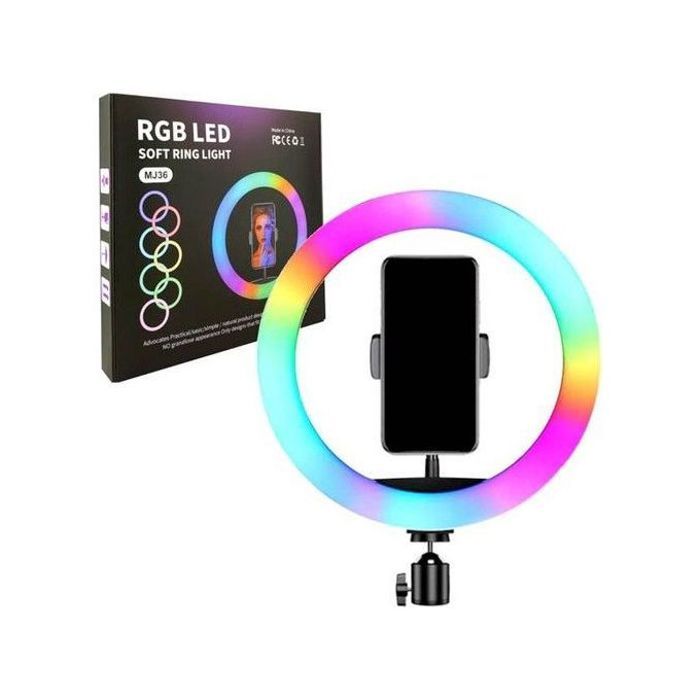 RGB LED Ring Light MJ26 - RGB LED - 36cm 10-inch Profissional Pour Maquillage Live Facebook instagram Tiktok Youtube