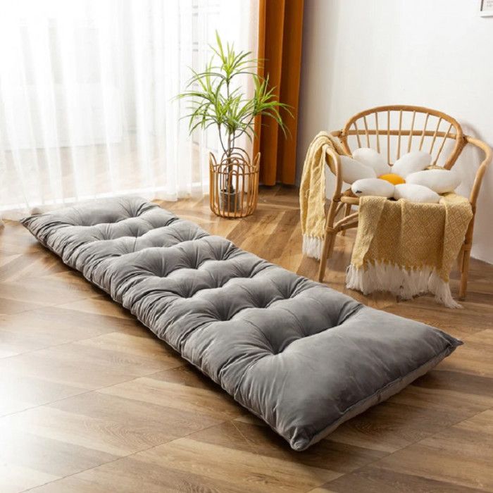 Matelas de sol - Velours - Gris - 170x70x13cm - Confort exceptionnel - Style élégant