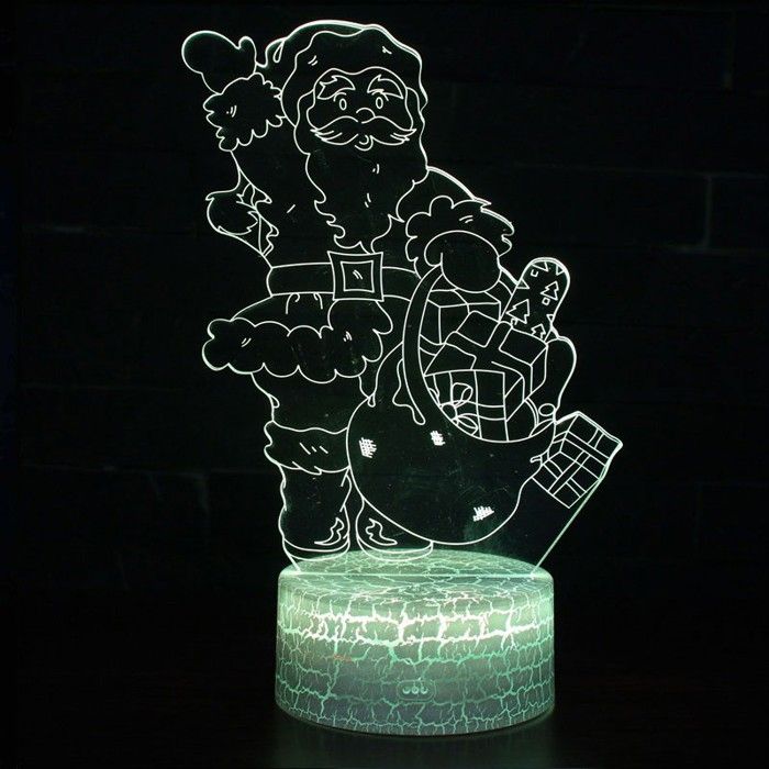 Lampe 3D - Père Noël - Multicolore - Télécommande incluse - Ambiance chaleureuse - 3W