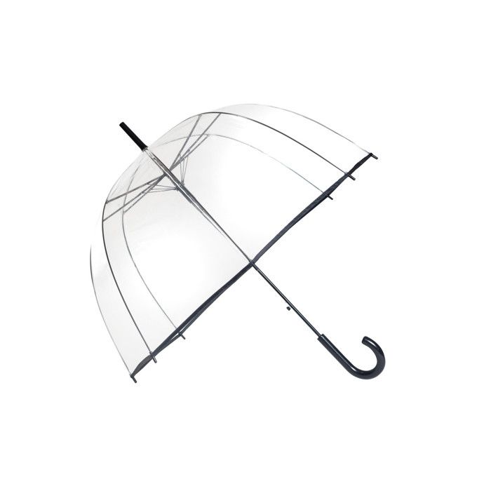 Smati - Transparent paraply enkel svart finish