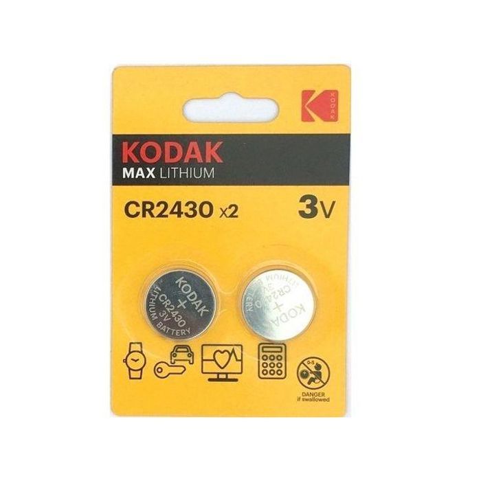 Kodak 2 Piles Boutons au Lithium CR2430 3V // Blister 2x Batterie 3 volts // 2 unités
