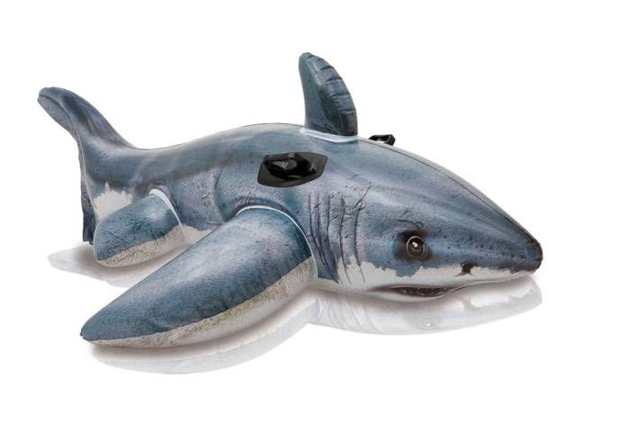 Bouée gonflable INTEX Grand Requin Blanc à Chevaucher - 173x107 cm - Pour Enfant à partir de 3 ans