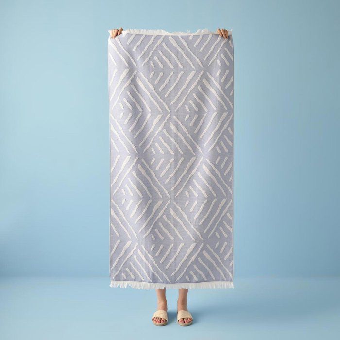 Serviette de plage - Dion - Bleu - 75x150 cm - 100% coton - Séchage rapide