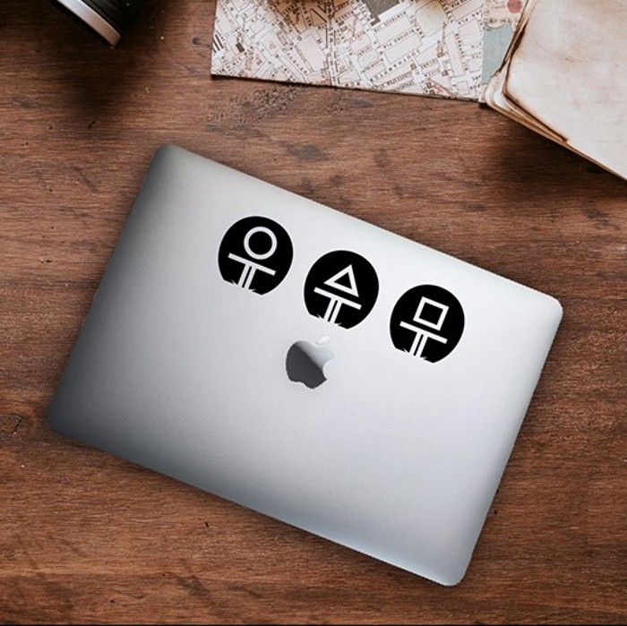 Autocollant squid game workers circle triangle square OJM decal sticker set of 3 vinyle