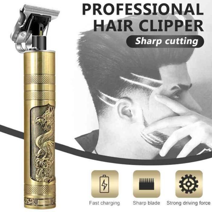Tondeuse à Cheveux électrique Barbe sans fil Vintage professionnelle gold