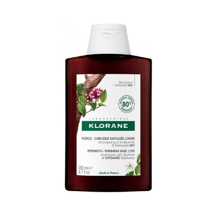 Cheveux-Klorane Shampoing Fortifiant À La Quinine Et Edelweiss Bio Chute de Cheveux Fatigués 200 ml