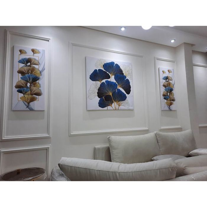 tableau décoratif fleur bleu 130/70cm