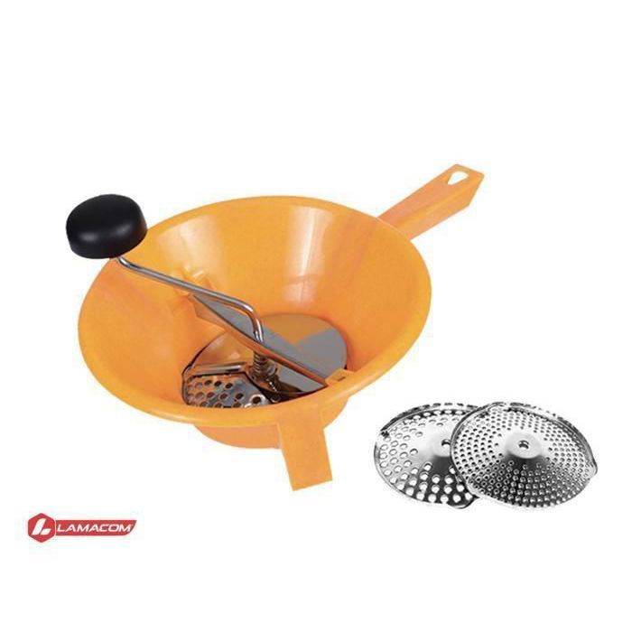 Moulin à légumes - LAMACOM - 21,5 cm - Orange - Acier inoxydable - Plastique ABS