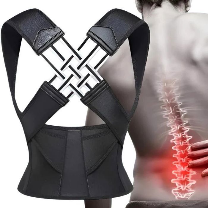 Correcteur de posture avec attelle dorsale ajustable pour hommes et femmes