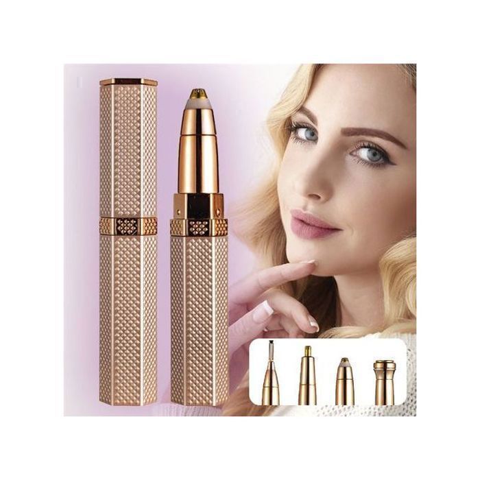 Tondeuse à sourcils - GENERIC - Portable - 4 en 1 - Rechargeable - Lumière LED