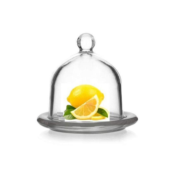 Récipient à citron en verre avec assiette