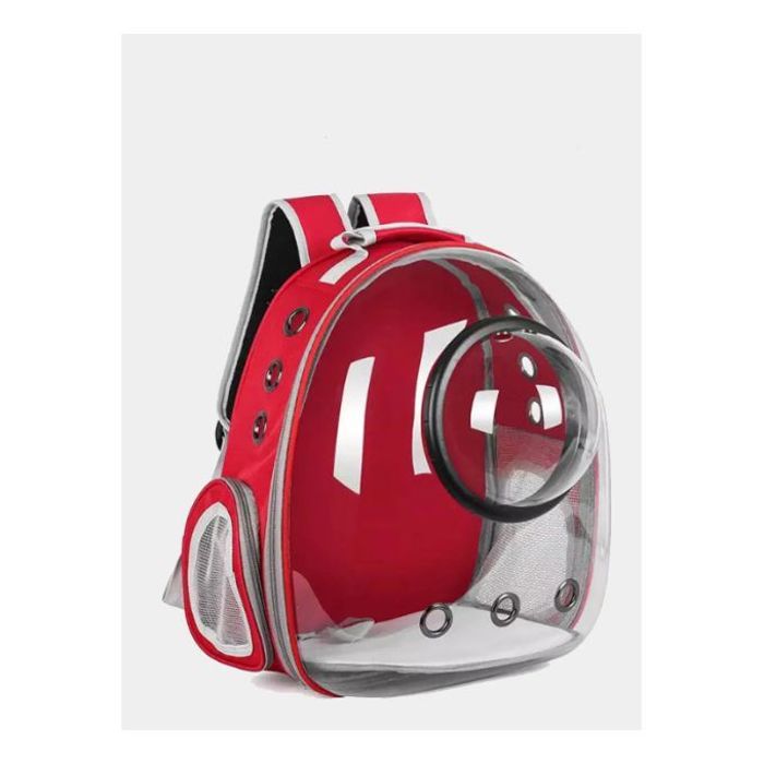Sac à dos transparent pour animaux - GENERIC - Rouge - 31x28x42cm - Pour chat et petit chien - 1,2kg
