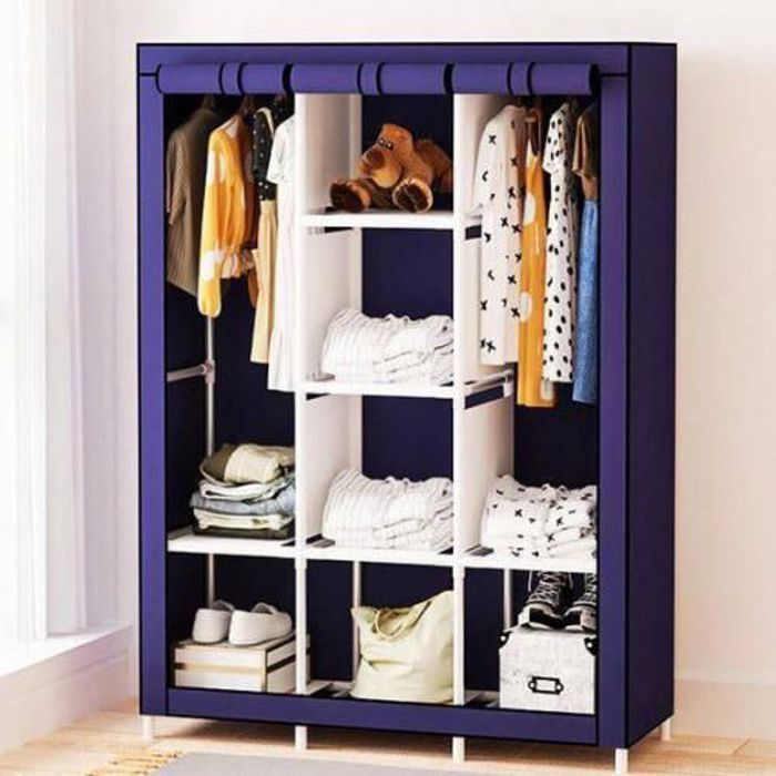 Armoire de rangement en tissu pour vêtements Armoire portative , couleur aliatoire