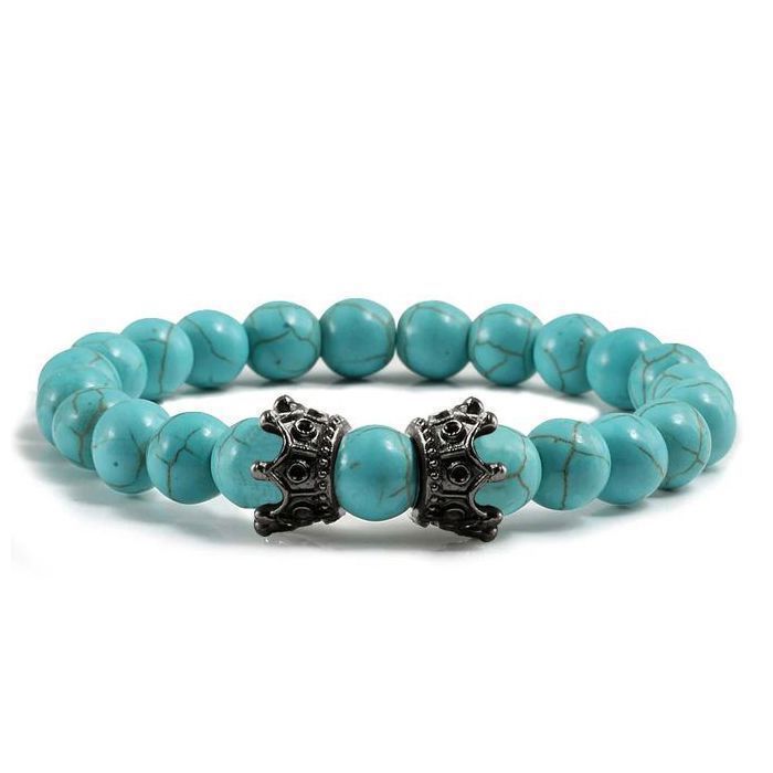 Bracelet - GENERIC - Pierre de Lave - Turquoise - 18.7 cm - Mixte