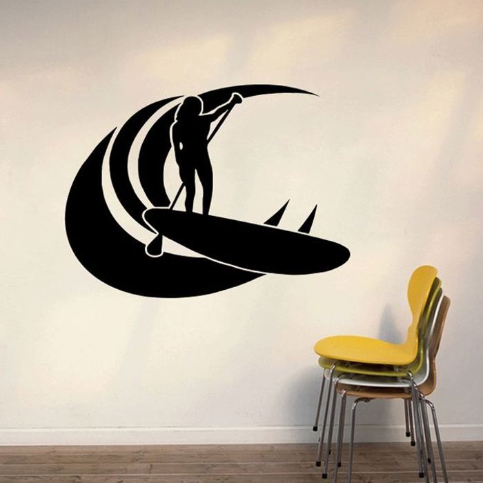 Sticker mural - Summer Surf - Fille - Vinyle - Décoration moderne - 65x55 cm
