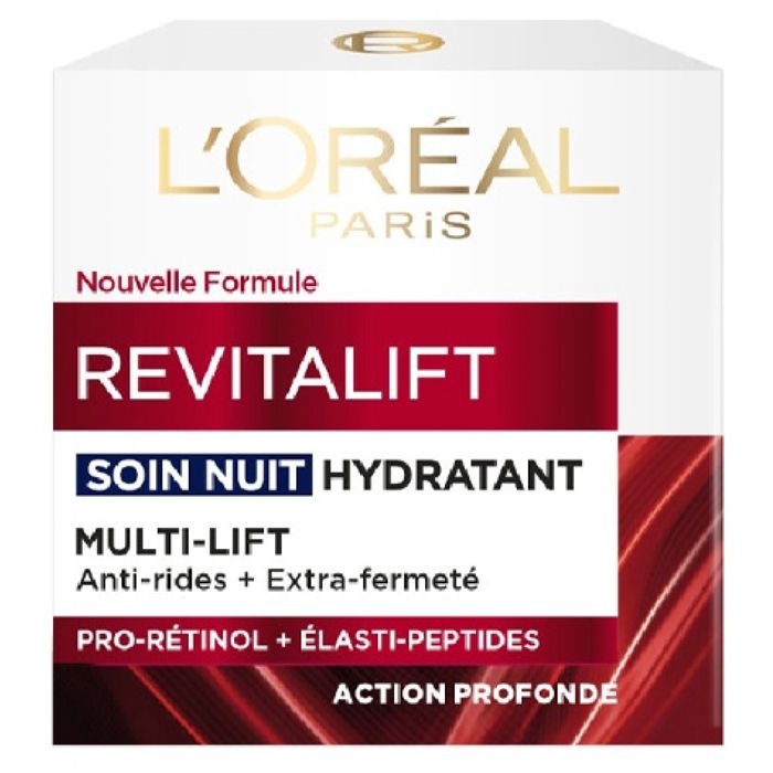 Crème de nuit hydratante et raffermissante L'Oréal Paris Revitalift 50ml - Anti Âge - Femme - Sans parabène
