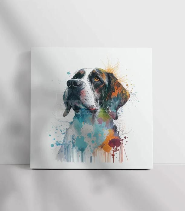 Tableau décoratif Colorful Dog L 100 x H 100 cm- artdose.ma