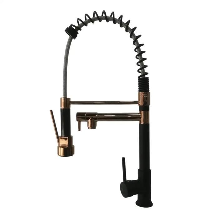 PureStream BLACK BRONZE,Mitigeur cuisine à ressort Double buse rotatif 360