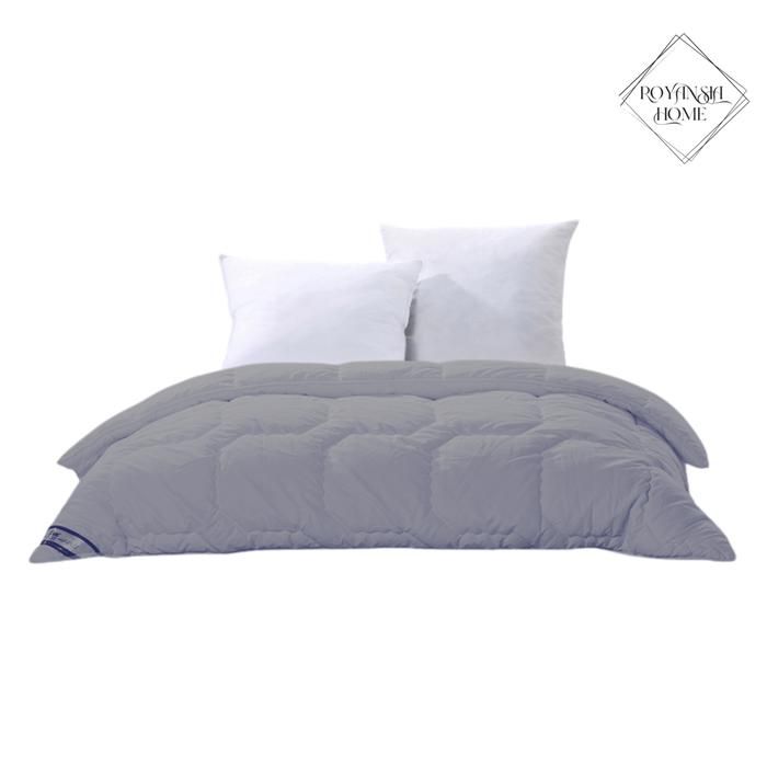 Couette 1 Place - ROYANSIA HOME - Gris - 140x220 cm - Synthétique - Lavable en machine