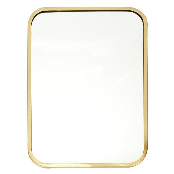 Miroir Mural Déco "Contour Carré" 34cm Or