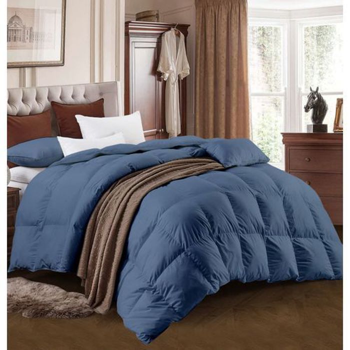 Couette - DWIRTY - Bleu Jean - Microgel Antiallergique - 220x240cm - 2TO Offerts