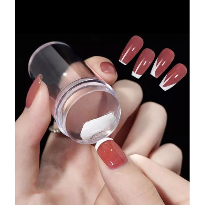 Outil d'estampage - Non spécifié - Tampon à ongles - Transparent - Vernis à ongles - Inclus grattoir