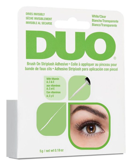 Colle pour faux cils - DUO - Teinte foncée - Application au pinceau - Couleur noire - Transparente