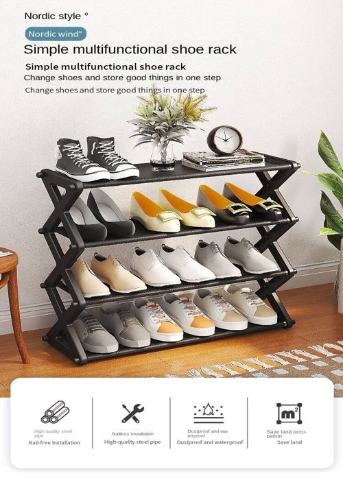 Étagère à chaussures Simple à plusieurs étages, espace de location de maison,