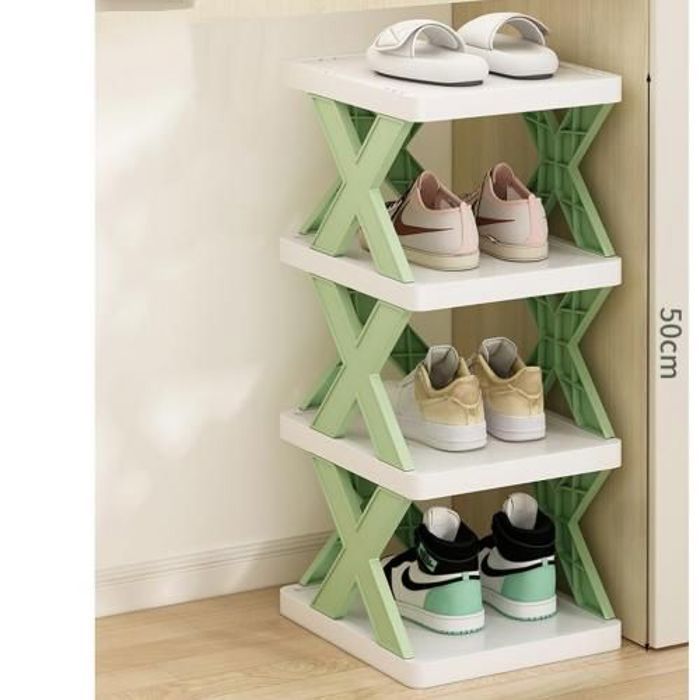 Armoire à chaussures - Portable - 4 niveaux - Pliable - Design contemporain - Gain de place