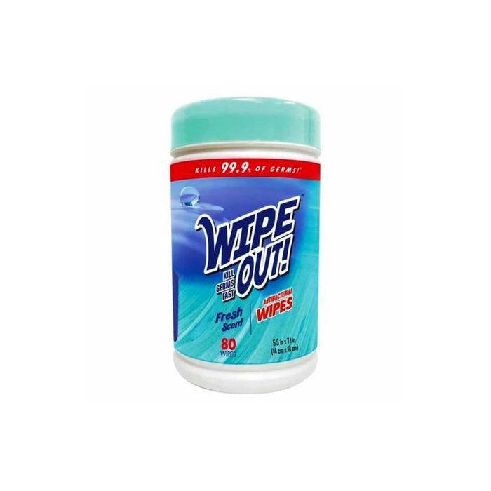 Wipe 80 lingettes humides parfum frais tue 99,9% des germes et désinfecte