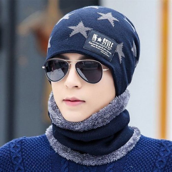 Ensemble bonnet et écharpe en Style Star en laine chaud