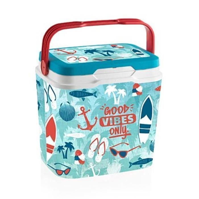 Glacière - GOOD VIBES - 29L - Design coloré - Léger - Idéal pour pique-nique