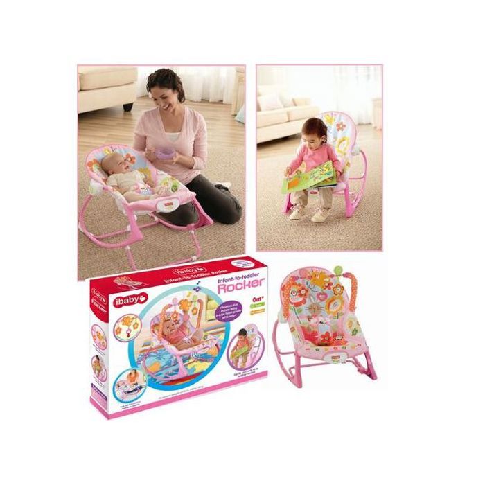Ibaby Relax bascule et transat évolutif pour enfants et bébés 0 mois+ ROSE