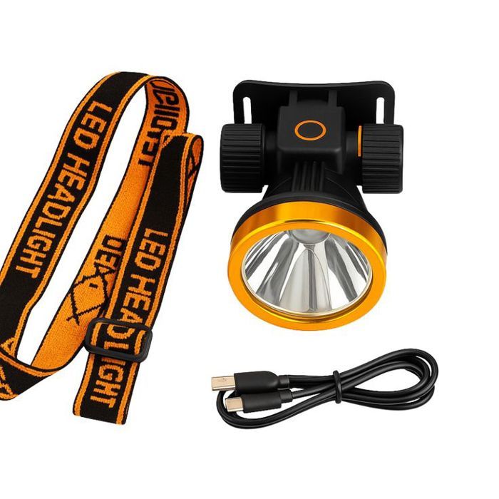 Lampe Frontale LED 120W Rechargeable – Haute Puissance et Autonomie Prolongee