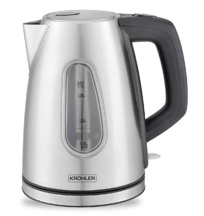 Bouilloire electrique KRÖHLER -PEBT-905- 360° - Inox 1,7L